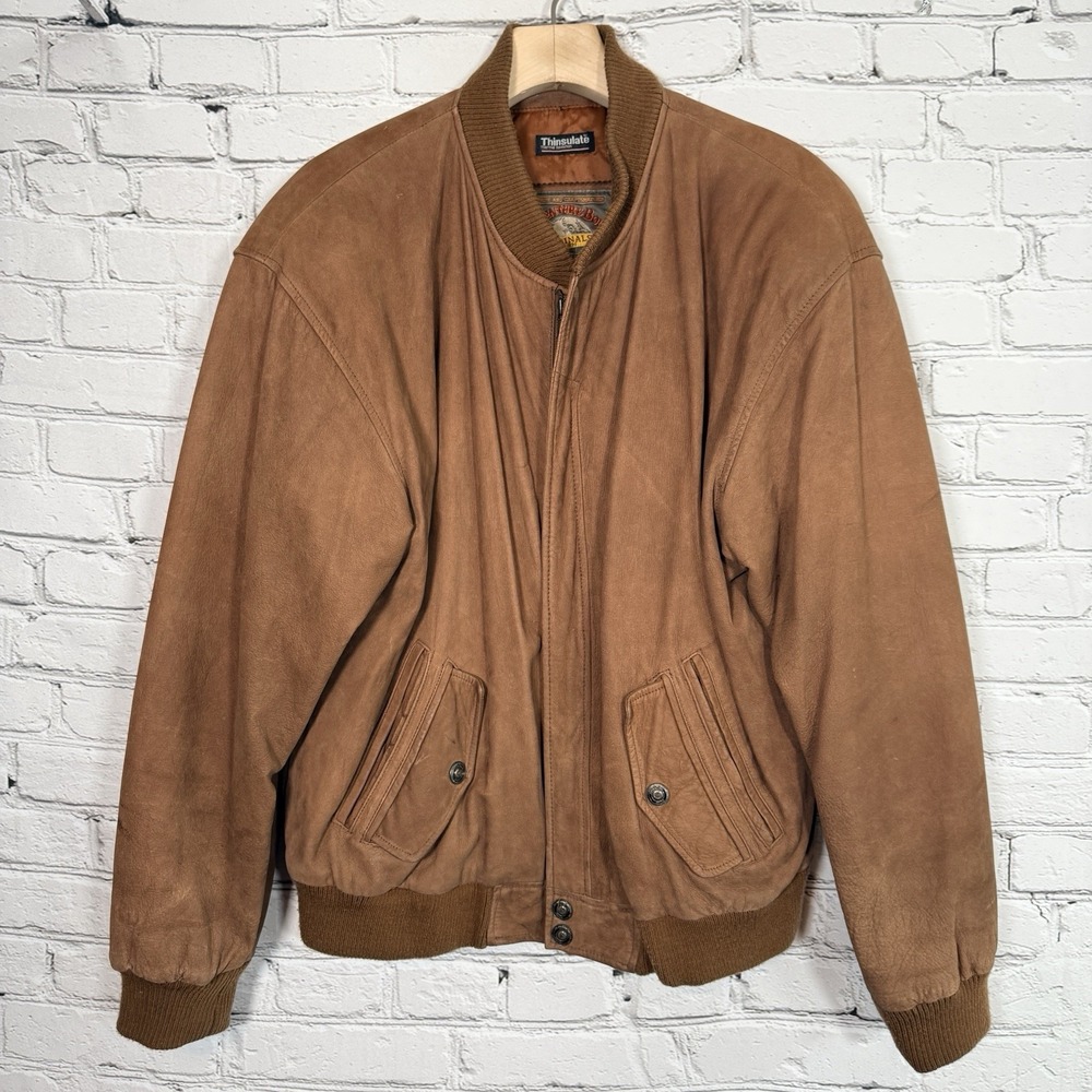 Wilsons Adventure Bound Originals Brown Soft Leather‎ Bomber Jacket Men's XL